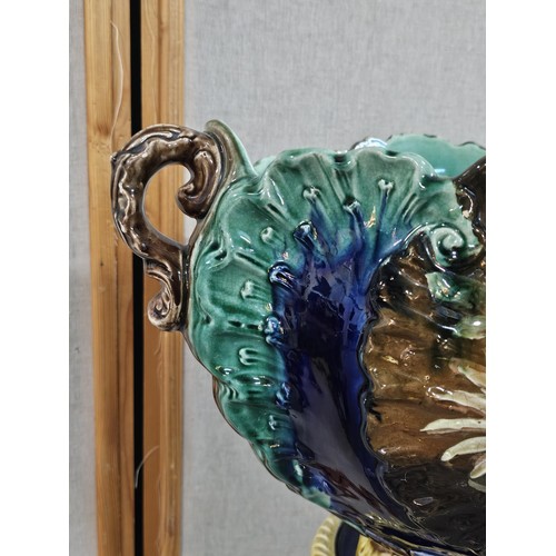 81 - Large Continental Majolica Jardinière on Stand, late 19th / early 20th century, of impressive propor... 