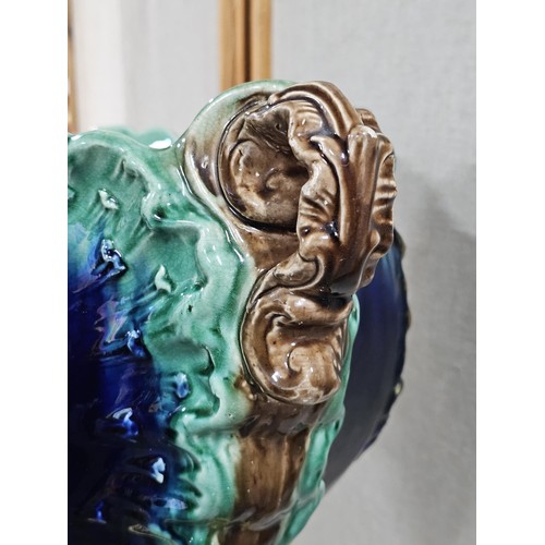 81 - Large Continental Majolica Jardinière on Stand, late 19th / early 20th century, of impressive propor... 