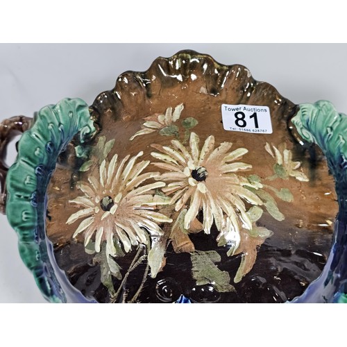 81 - Large Continental Majolica Jardinière on Stand, late 19th / early 20th century, of impressive propor... 