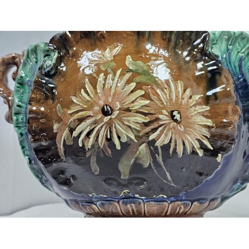 81 - Large Continental Majolica Jardinière on Stand, late 19th / early 20th century, of impressive propor... 