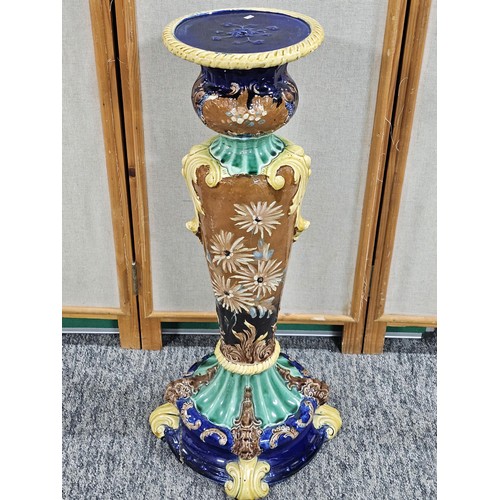 81 - Large Continental Majolica Jardinière on Stand, late 19th / early 20th century, of impressive propor... 