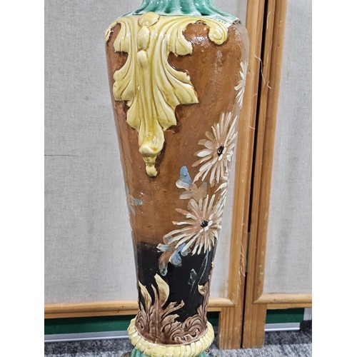 81 - Large Continental Majolica Jardinière on Stand, late 19th / early 20th century, of impressive propor... 