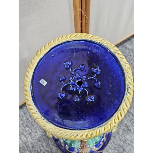 81 - Large Continental Majolica Jardinière on Stand, late 19th / early 20th century, of impressive propor... 