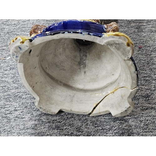 81 - Large Continental Majolica Jardinière on Stand, late 19th / early 20th century, of impressive propor... 