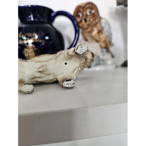 54 - 2 shelves of collectables, to include 2 large Toby jug,1 by the Maritime trust of admiral lord Hood ... 