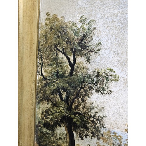 56 - A pair of antique gilt framed oil on board paintings of traditional rural England. Both are signed t... 