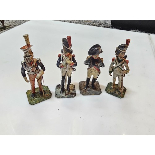 206 - A collection of 11x rare antique hand painted hollow cast lead military figures, German (Nuremberg),... 