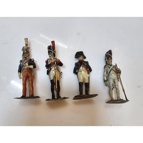 206 - A collection of 11x rare antique hand painted hollow cast lead military figures, German (Nuremberg),... 