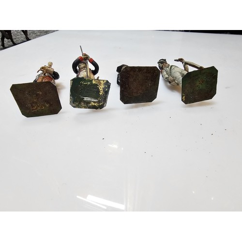 206 - A collection of 11x rare antique hand painted hollow cast lead military figures, German (Nuremberg),... 
