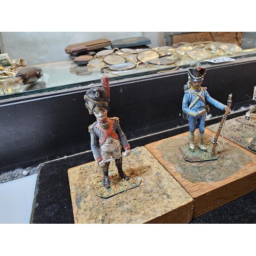206 - A collection of 11x rare antique hand painted hollow cast lead military figures, German (Nuremberg),... 