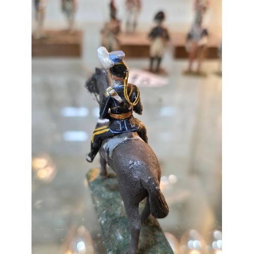 206 - A collection of 11x rare antique hand painted hollow cast lead military figures, German (Nuremberg),... 