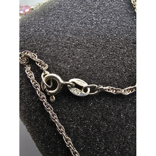224 - An attractive as new unused 925 silver pendant necklace featuring a Cross formed pendant set with pi... 