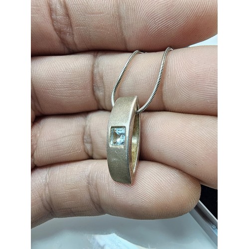 225 - An as new unused 925 silver pendant necklace featuring a chunky 925 silver pendant, set with a squar... 