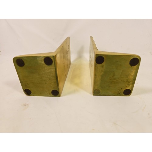 196 - A beautiful heavy pair of solid brass collectable bookends in the form of the doors to the library o... 