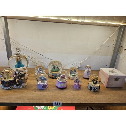185 - A collection of 10 snowglobes of various sizes and designs, to include special friend, little prince... 