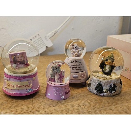 185 - A collection of 10 snowglobes of various sizes and designs, to include special friend, little prince... 