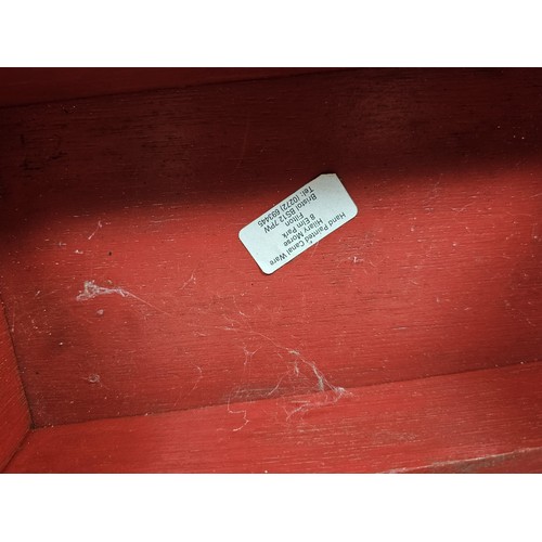 186 - 2 good quality bargeware items, to include a wooden handmade and hand painted stool with floral deco... 