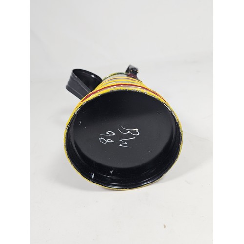 186 - 2 good quality bargeware items, to include a wooden handmade and hand painted stool with floral deco... 
