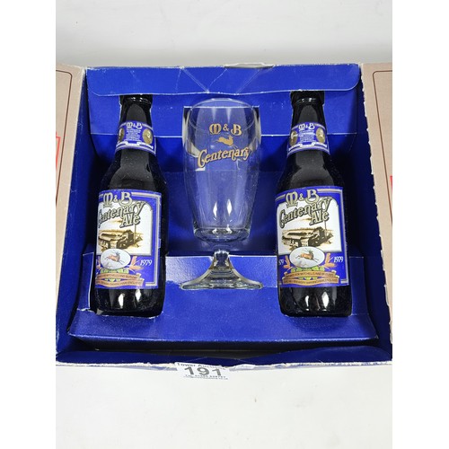 191 - A boxed M&B (Mitchells & Butlers) beer, dated 1979 the Centenary edition, the box contains 2 sealed ... 