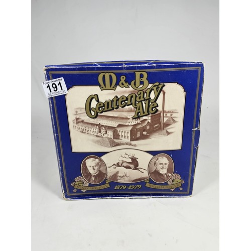 191 - A boxed M&B (Mitchells & Butlers) beer, dated 1979 the Centenary edition, the box contains 2 sealed ... 