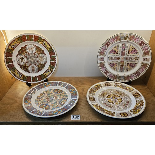 192 - A collection of 4 highly decorated Spode plates from the Celtic illuminated manuscripts, to include ... 