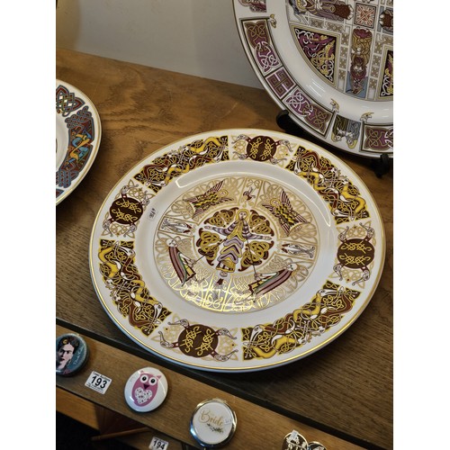192 - A collection of 4 highly decorated Spode plates from the Celtic illuminated manuscripts, to include ... 