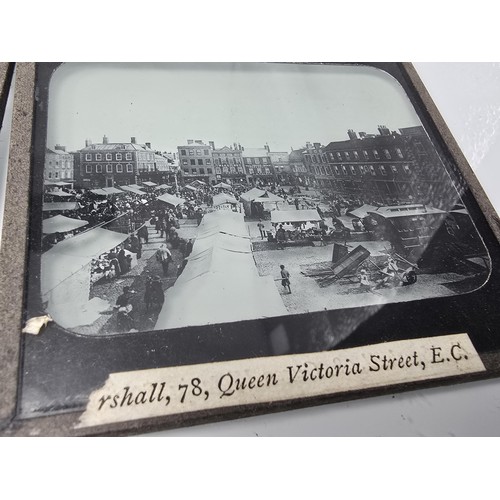 213 - A desirable collection of rare antique magic lantern glass slides from the late 19th century,c compr... 