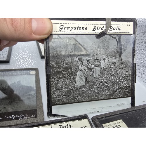 213 - A desirable collection of rare antique magic lantern glass slides from the late 19th century,c compr... 