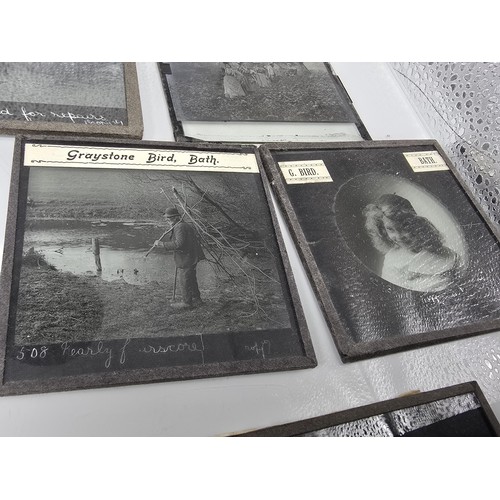 213 - A desirable collection of rare antique magic lantern glass slides from the late 19th century,c compr... 