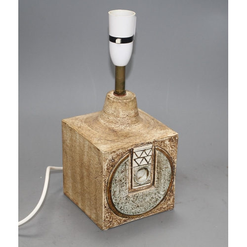 11 - A Troika cube lamp, probably by Allison Brigden, c.1970s, marks indistinct, height excluding fitting... 