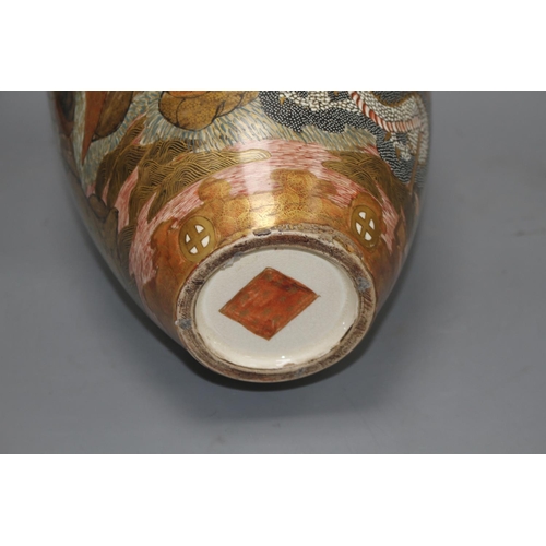 158 - A Japanese Satsuma vase, decorated with a dragon and immortals, signed to the base, height 36cm Cond... 