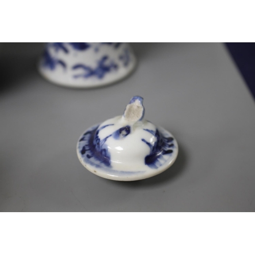 174 - A Chinese blue and white vase and cover and a ginger jar Condition: The vase has neck broken away, f... 