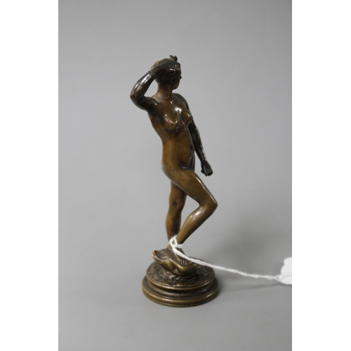 184 - A 19th century Italian bronze figure of Diana, indistinctly signed Feloa..., height 13cm Condition: ... 