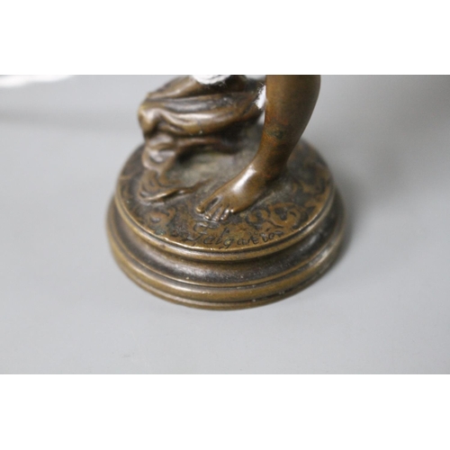 184 - A 19th century Italian bronze figure of Diana, indistinctly signed Feloa..., height 13cm Condition: ... 