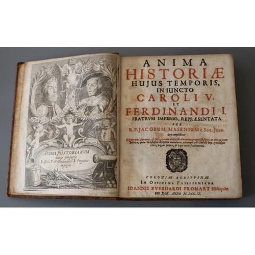 238 - Masen, Jakob, 1606-1681. - Anima Historiae ... Caroli V ..., calf, 8vo, with engraved frontis, Ionni... 