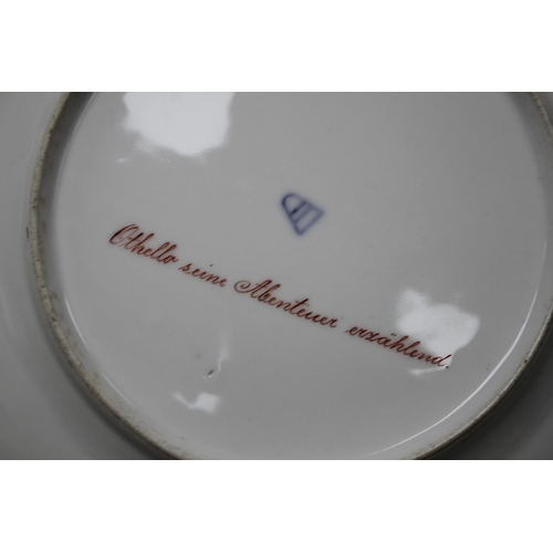 33 - A pair of Vienna porcelain cabinet plates, decorated with Romeo und Julie, and Othello Seine Abenteu... 