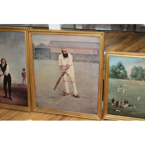 412 - Six oileographs, all reproductions of famous early depictions of cricket, largest 51 x 74cm Conditio... 