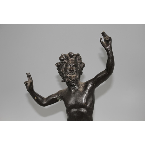 43 - A 19th century Italian bronze figure of the dancing faun, height 42cm Condition: Dark blackish patin... 