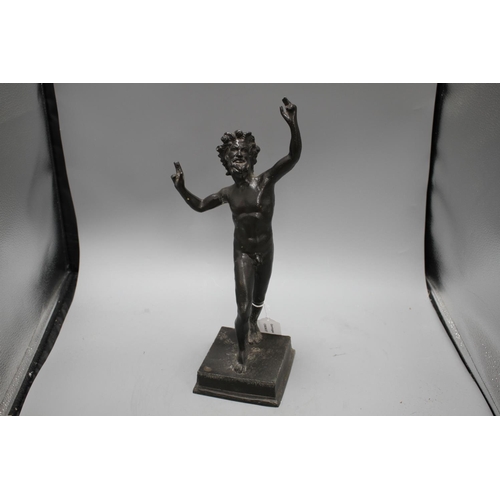 43 - A 19th century Italian bronze figure of the dancing faun, height 42cm Condition: Dark blackish patin... 