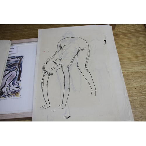 438 - Peter Collins, twelve pen and ink on paper, Studies of female nudes, largest 35 x 25cm, unframed Con... 