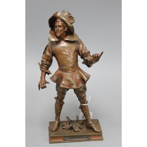 48 - Vital Cormes. A bronze figure of Fracasse, signed in the bronze, height 34cm Condition: A light choc... 