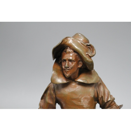 48 - Vital Cormes. A bronze figure of Fracasse, signed in the bronze, height 34cm Condition: A light choc... 