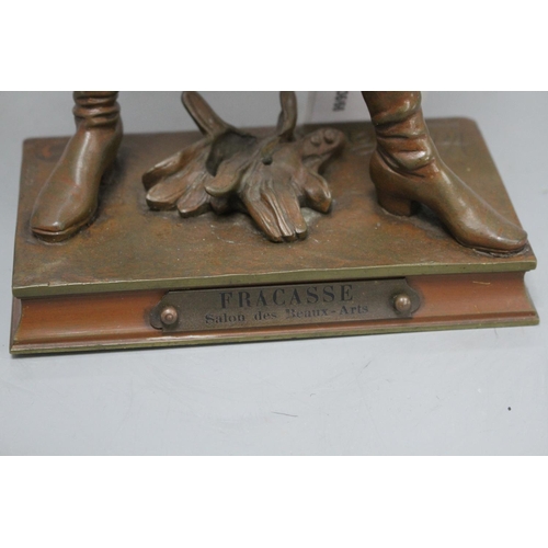 48 - Vital Cormes. A bronze figure of Fracasse, signed in the bronze, height 34cm Condition: A light choc... 