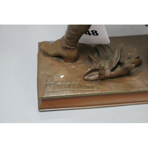 48 - Vital Cormes. A bronze figure of Fracasse, signed in the bronze, height 34cm Condition: A light choc... 