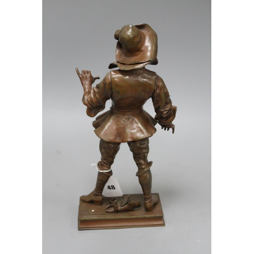 48 - Vital Cormes. A bronze figure of Fracasse, signed in the bronze, height 34cm Condition: A light choc... 