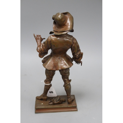 48 - Vital Cormes. A bronze figure of Fracasse, signed in the bronze, height 34cm Condition: A light choc... 