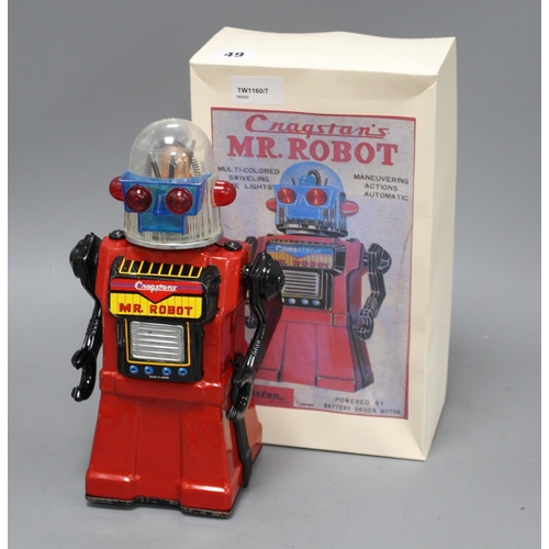 49 - Yonezawa (Japan) for Cragston battery-operated Mr Robot, red colourway (replacement box) Condition: ... 