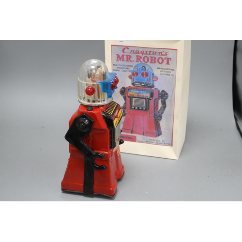 49 - Yonezawa (Japan) for Cragston battery-operated Mr Robot, red colourway (replacement box) Condition: ... 