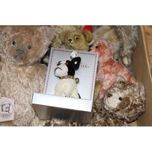 66 - A Steiff 'Hello 2000 Goodbye 1999' twin bear set, with original numbered box, four other Steiff bear... 