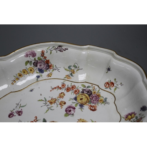 79 - A Chelsea gold anchor large oval dish, c.1765, 35cm Condition: Small patches of black speckling to t... 